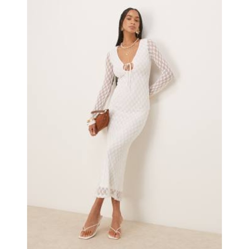 Bardot Talika floral mesh maxi dress in orchid white