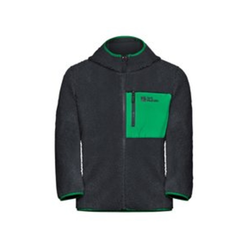 Jack Wolfskin ICE CURL HOOD – Fleecejacke – phantom / green/schwarz