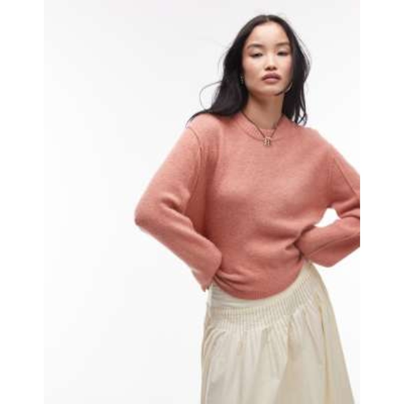 & Other Stories alpaca and wool blend fluffy knit sweater in light orange