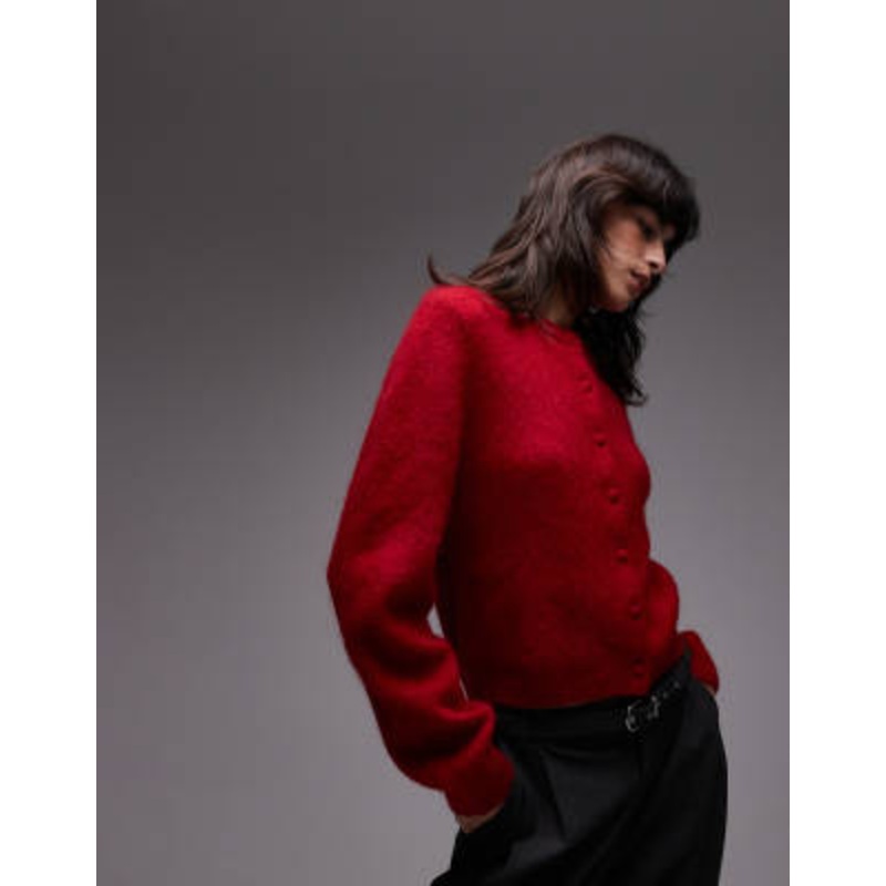 & Other Stories supersoft mohair and wool blend cardigan in red
