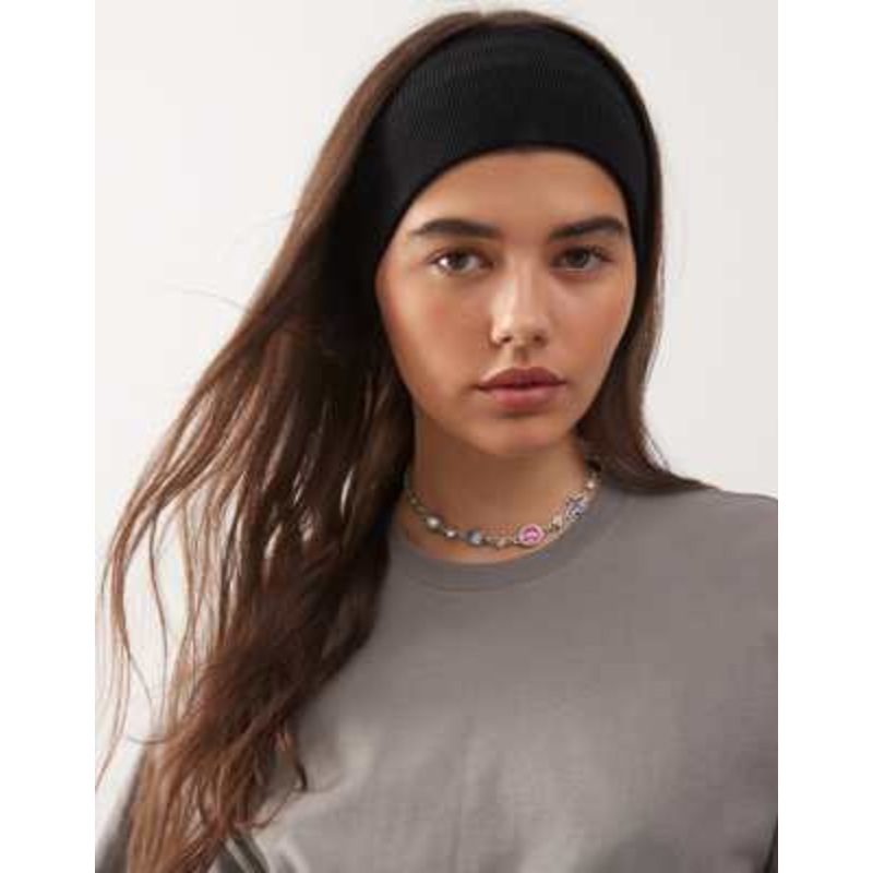 Weekday Knitted headband in black