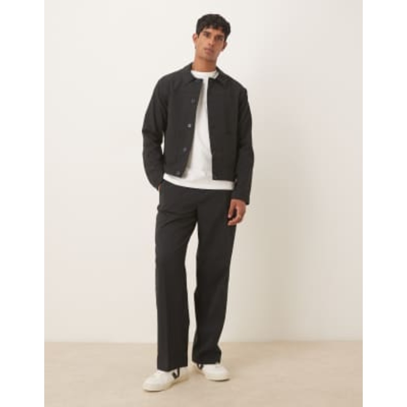 DESIGN dressy harrington set in black seersucker