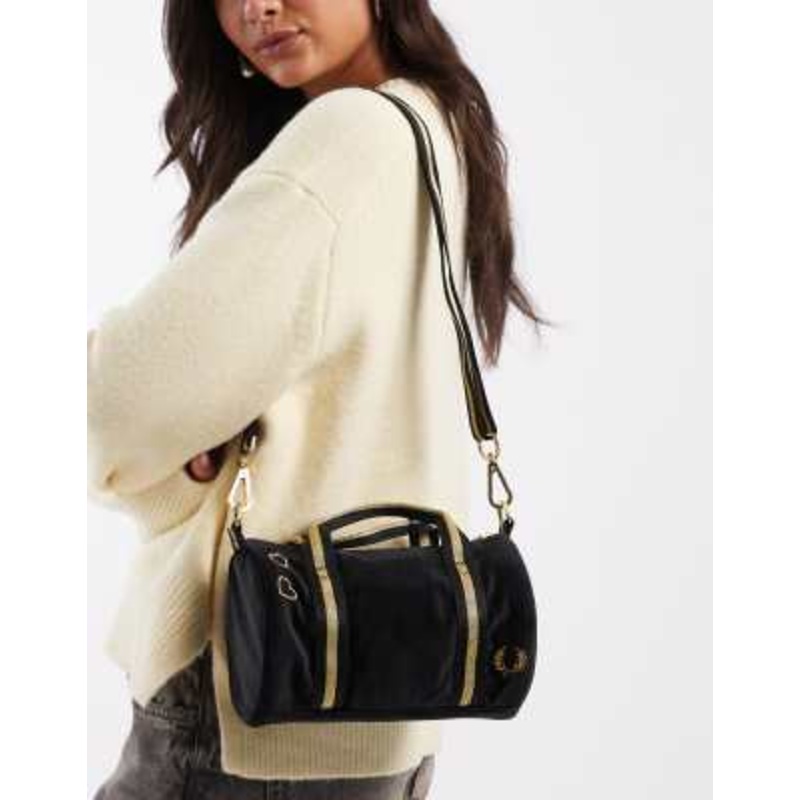 Fred Perry mini velour bag in black