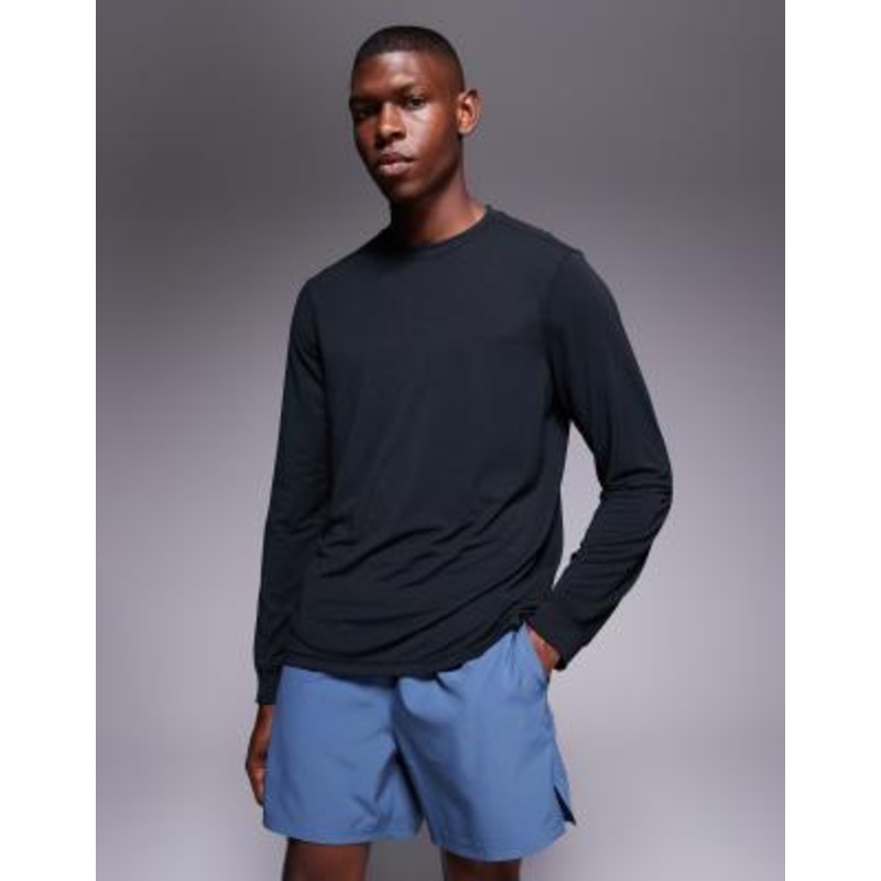 4505 quick dry performance jersey long sleeve training top in black