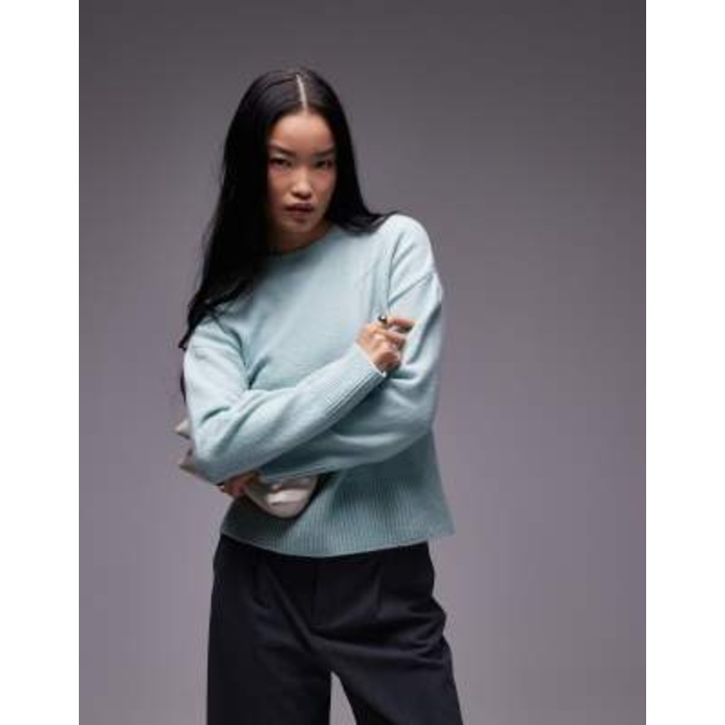 & Other Stories crew neck sweater in light green