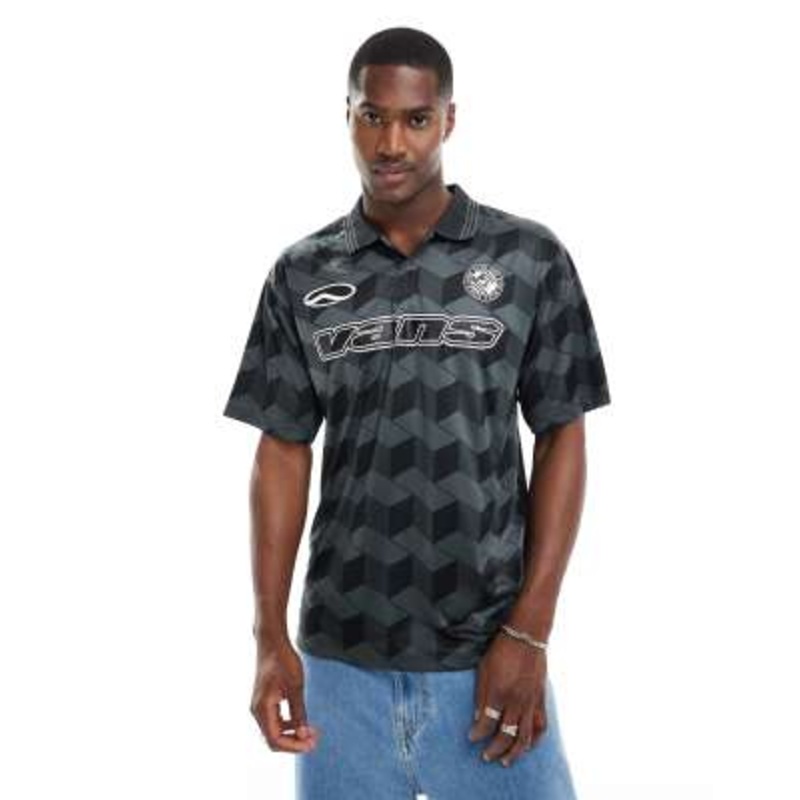 Vans Rigsby soccer polo in black and gray