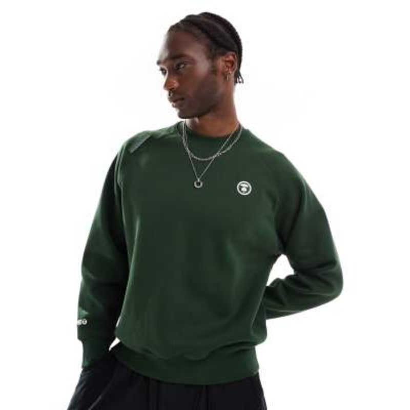 Aape By A Bathing Ape heart crew neck sweatshirt in black