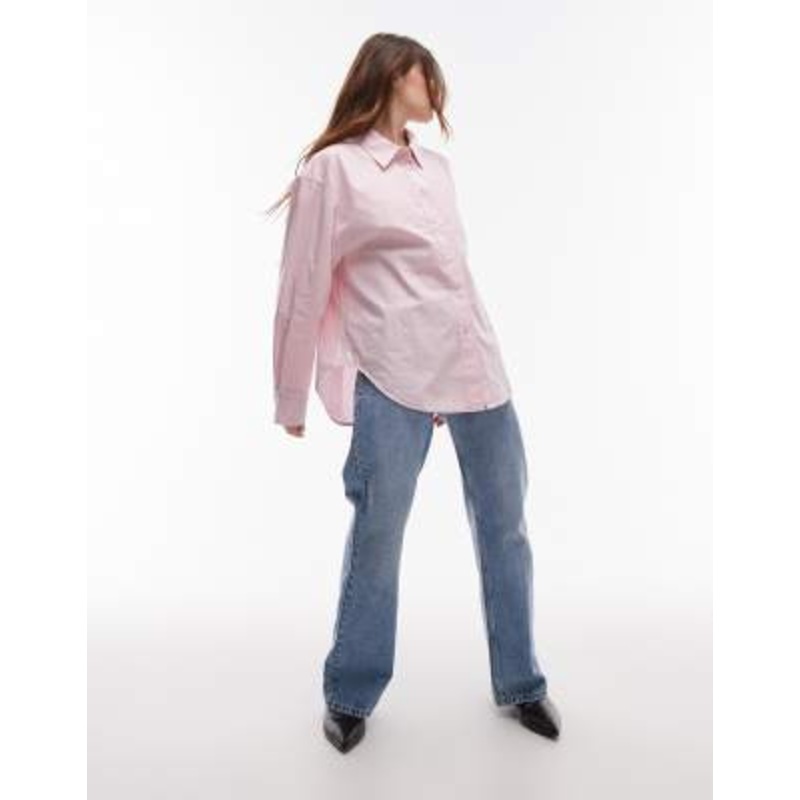 ARKET oversized shirt in pink stripes