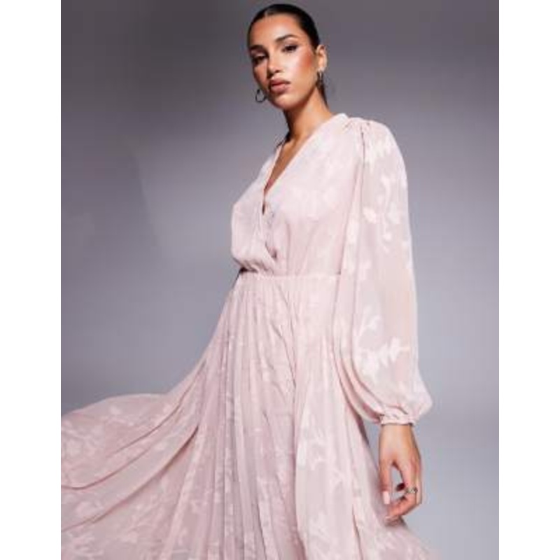 Ever New belted textured maxi dress in pink