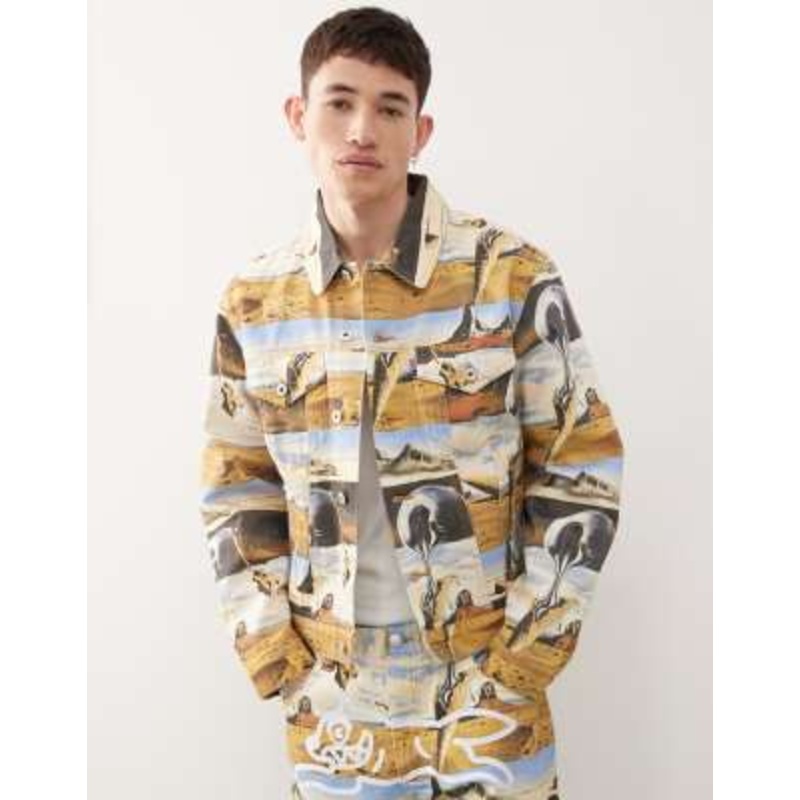 ICECREAM dreamscape all over printed denim trucker jacket in multi – part of a set