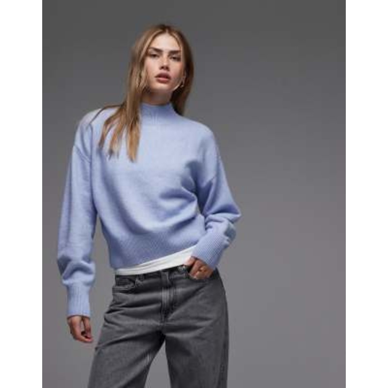 & Other Stories mock neck sweater in light blue