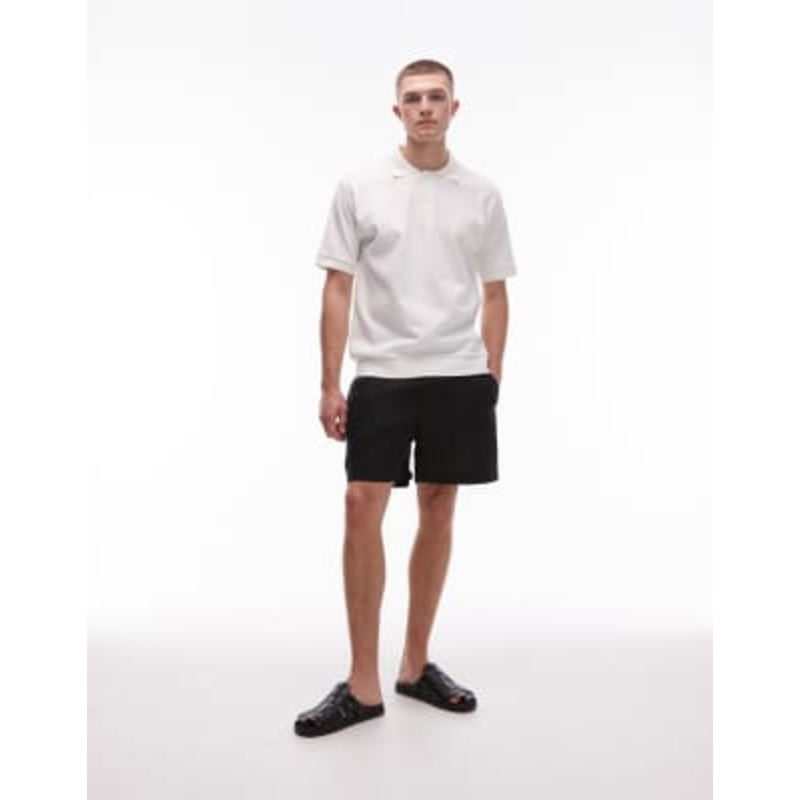 ARKET pure linen drawstring shorts in black