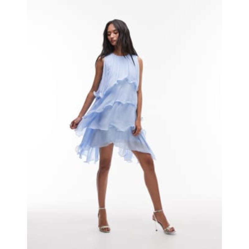 & Other Stories floaty chiffon midi dress in blue