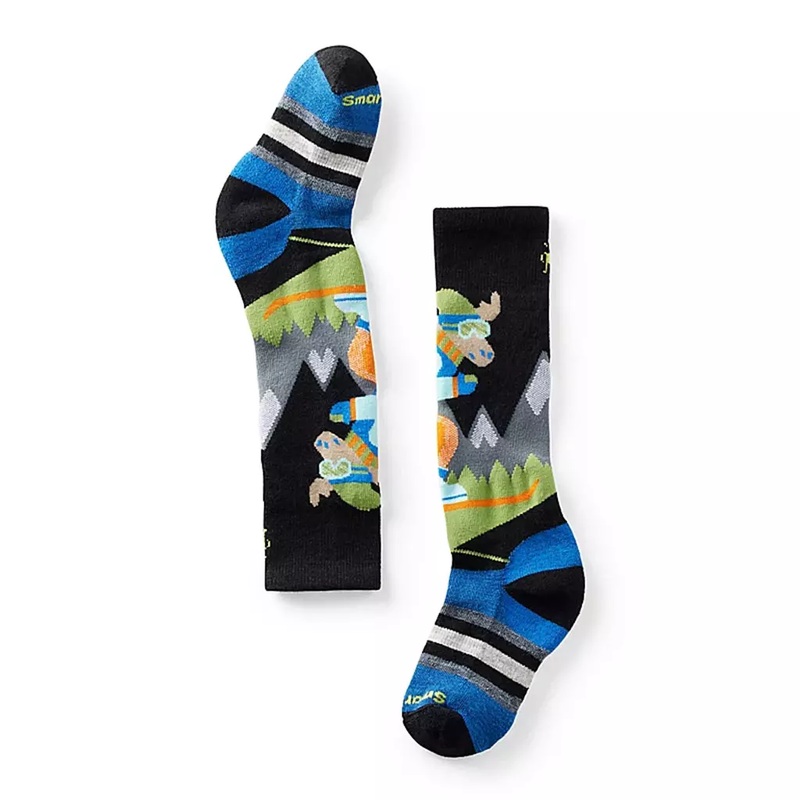 Smartwool Kids’ Wintersport Full Cushion Mountain Moose Pattern Over The Calf Socks