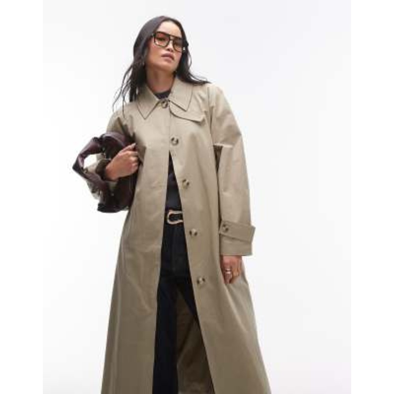 Topshop ultimate trench coat in stone