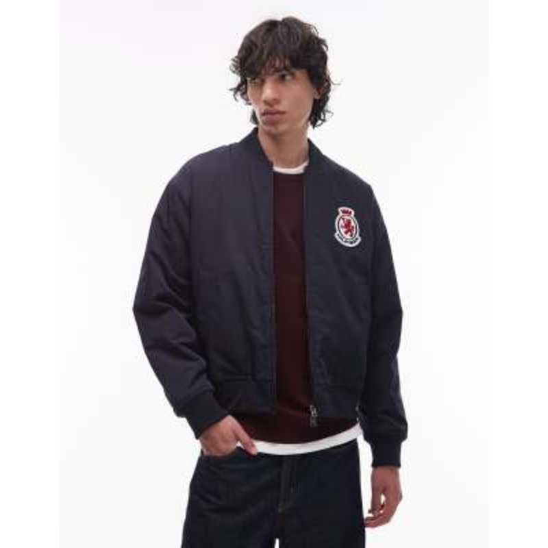 Tommy Hilfiger crest bomber jacket in navy