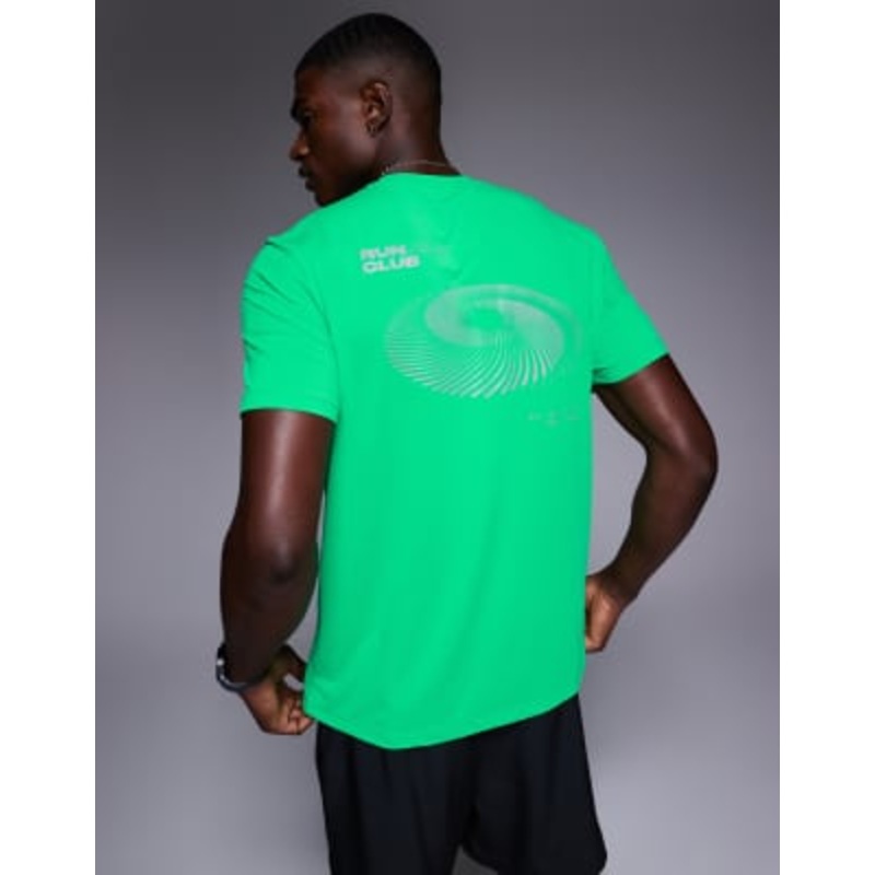 4505 running quick dry back print performance mesh t-shirt in neon green