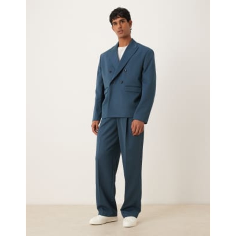 DESIGN boxy double breasted suit set in navy