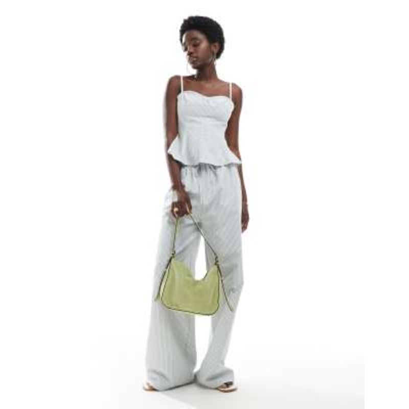 DESIGN cinched cami top set in stripe