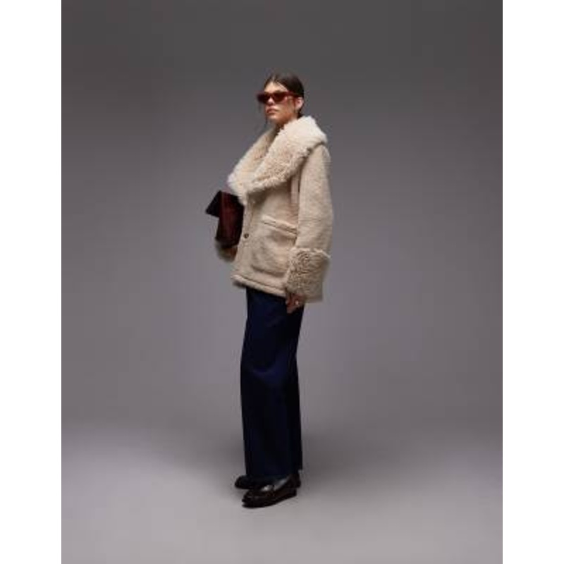 Emory Park faux shearling overcoat in taupe