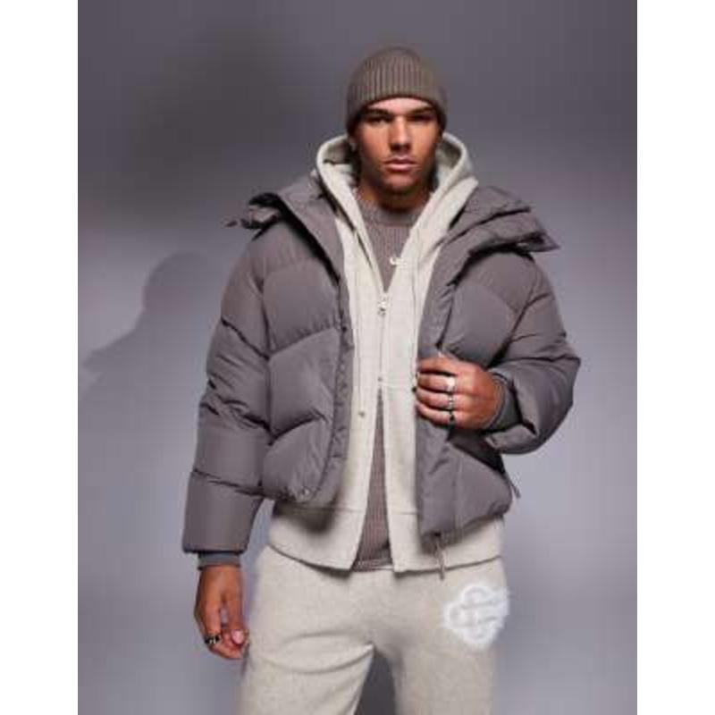 The Couture Club classic padded coat in brown