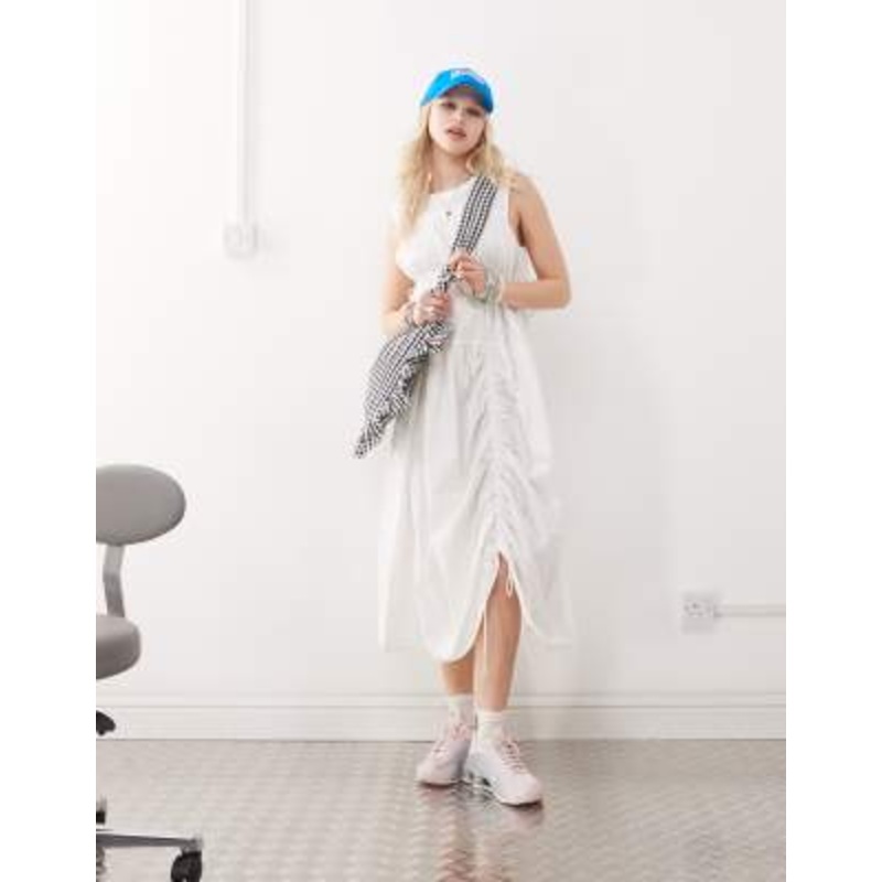 COLLUSION multi channel maxi dress in white