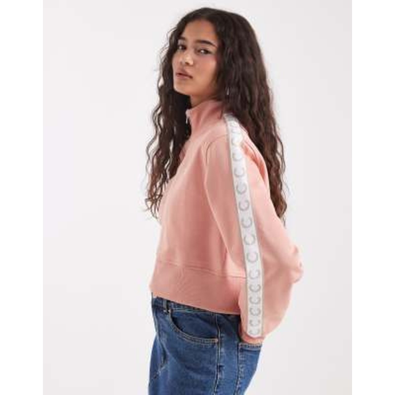 Fred Perry cropped tape track jacket in pink