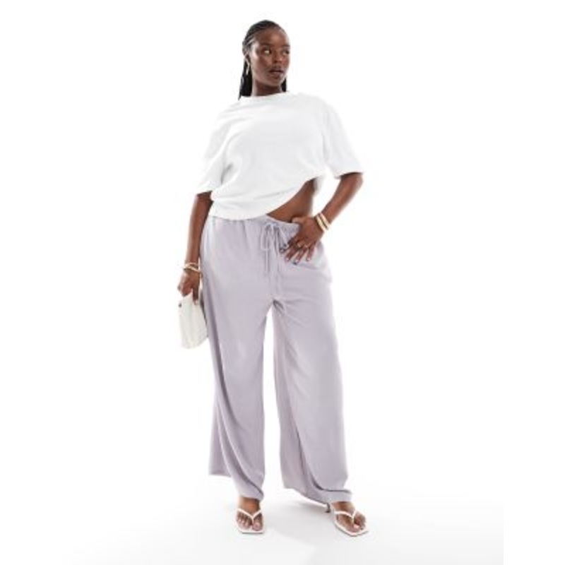 Yours twill wide leg pants in gray