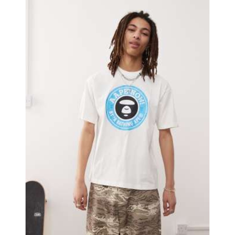 Aape by A Bathing Ape t-shirt with logo print in off white