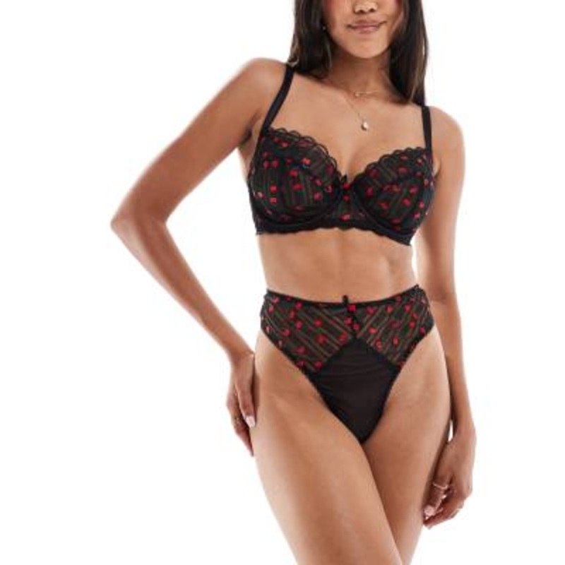 Playful Promises Elodie rosebud set in black/red