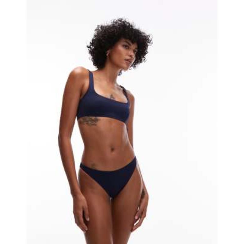 ARKET mix & match bikini top and bottoms set in dark blue