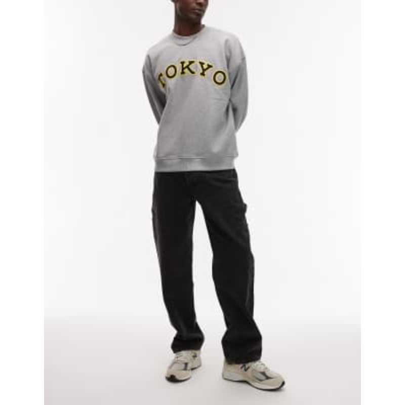 Topman straight carpenter jeans in washed black