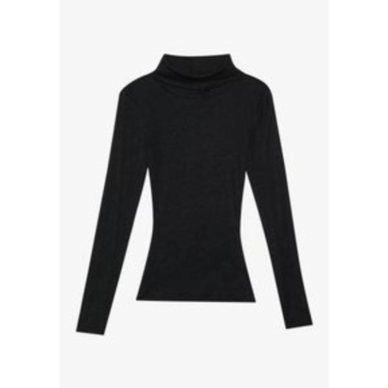 Anna Field LONG SLEEVED TOP WITH WOOL CONTENT – Langarmshirt – black/schwarz
