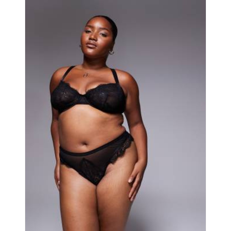 DESIGN Curve Aurora lace lingerie in black