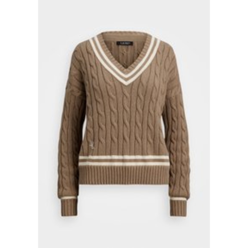 Lauren Ralph Lauren TEDURPH-LONG SLEEVE-PULLOVER – Strickpullover – adirondack heather/cream/beige