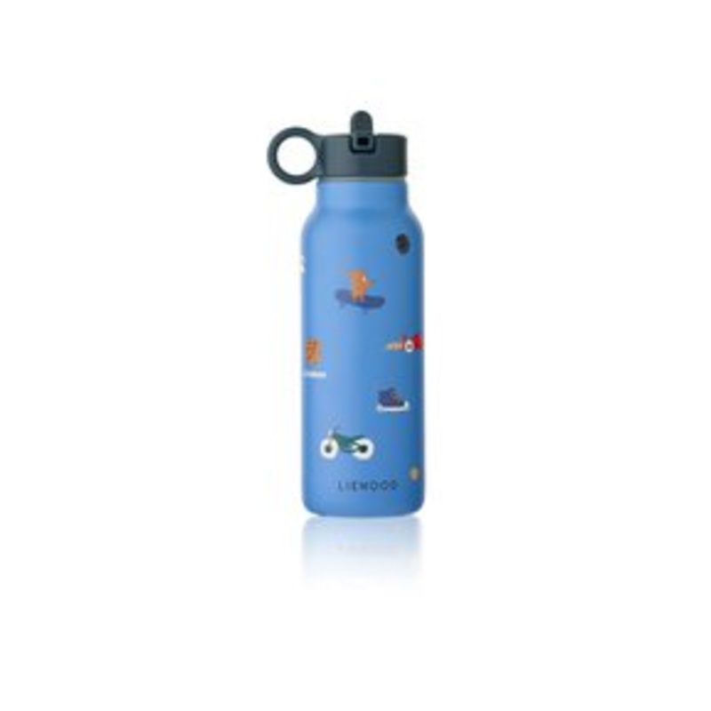 Liewood 10TH ANNIVERSARY FALK WATER BOTTLE 350 ML UNISEX – Trinkflasche – scribble/riverside/blau