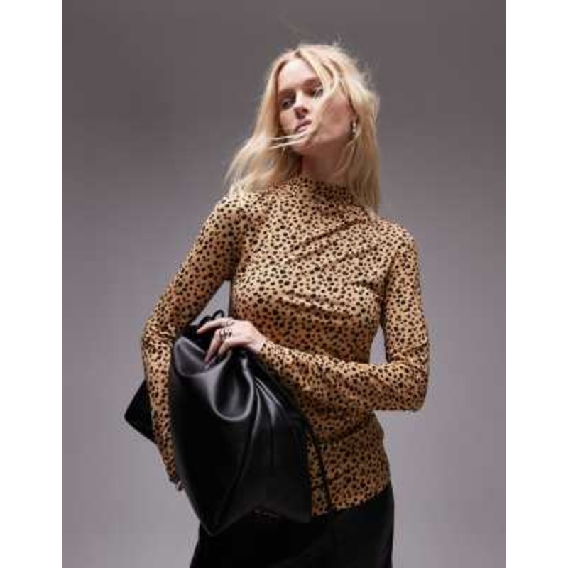 & Other Stories jersey second skin long sleeve top in leopard print