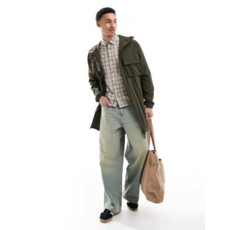 Brave Soul festival windbreaker jacket in khaki