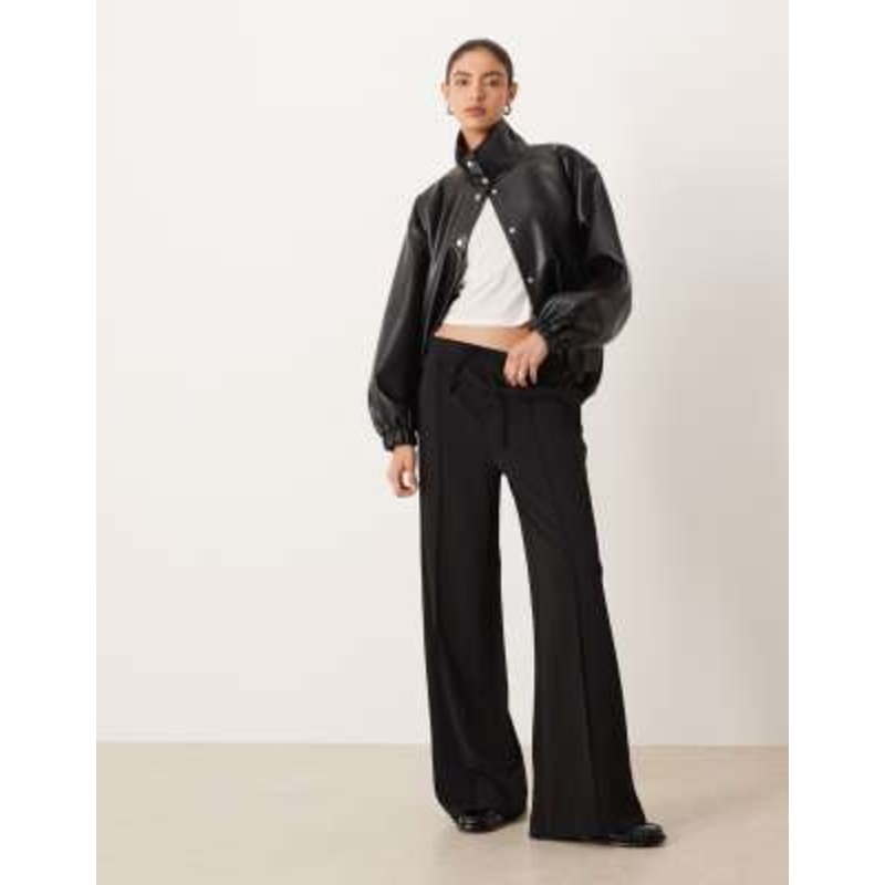 Vila pintuck wide leg pants in black