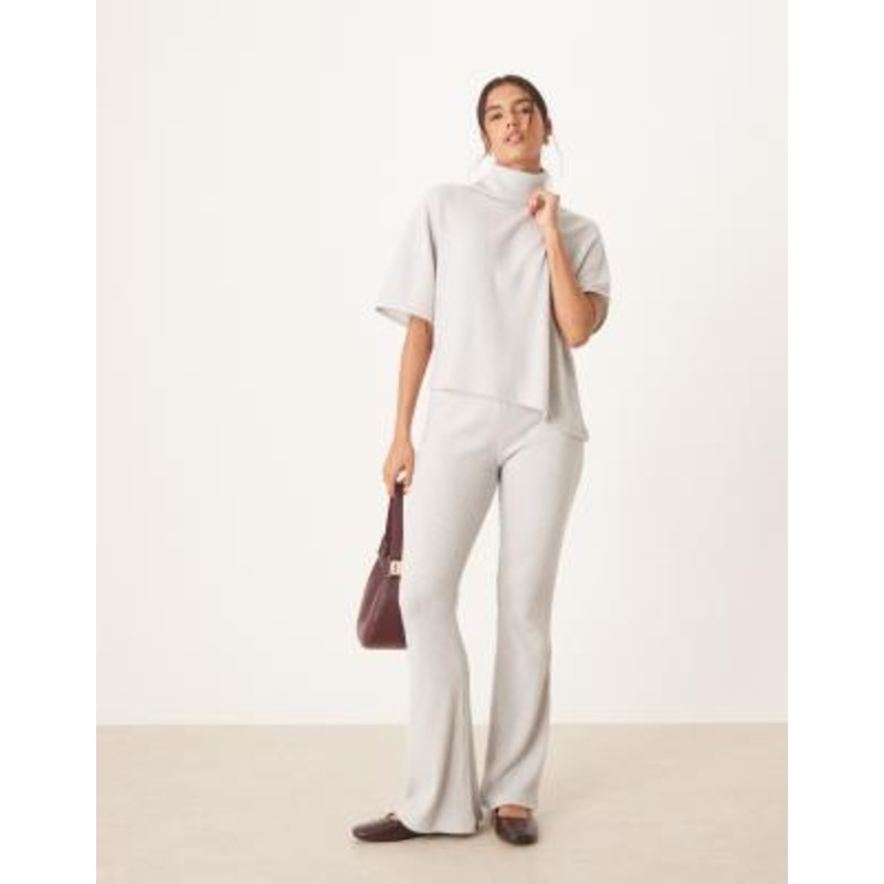 DESIGN brushed ribbed set in gray