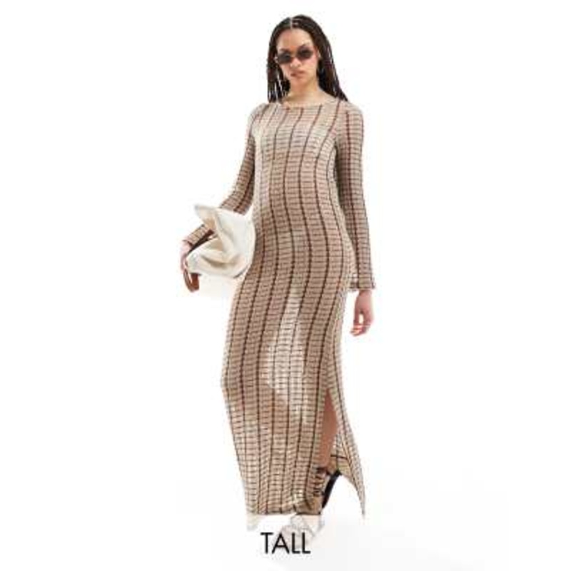 Vero Moda Tall crochet beach maxi dress in neutral