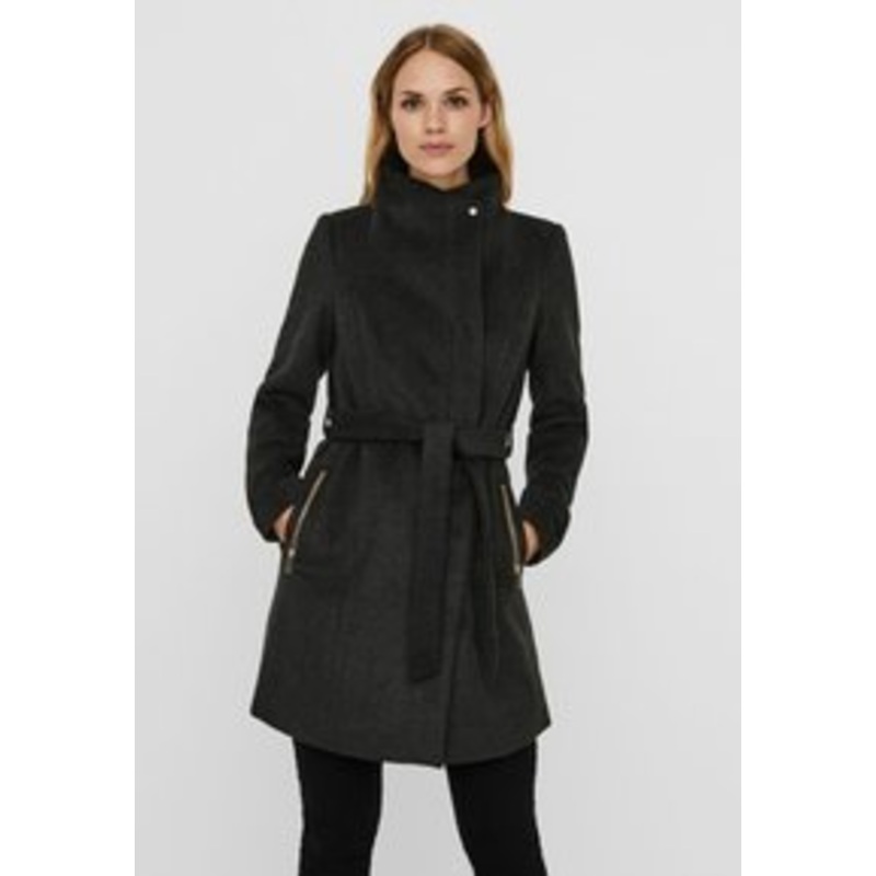 Vero Moda VMTWODOPE BELT JACKET – Wintermantel – dark grey melange/dunkelgrau-meliert