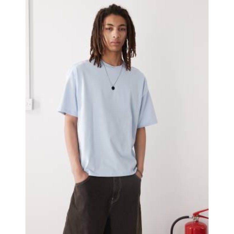 Weekday Great boxy fit T-shirt in light blue