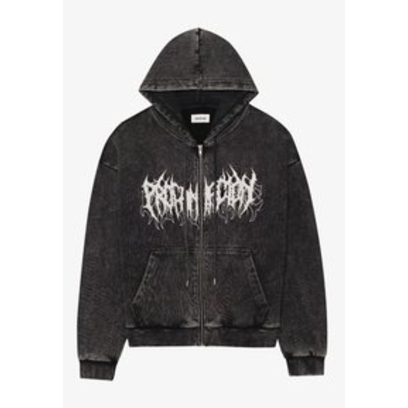 YOURTURN WASHED ZIP-HOODIE UNISEX – Sweatjacke – black/schwarz