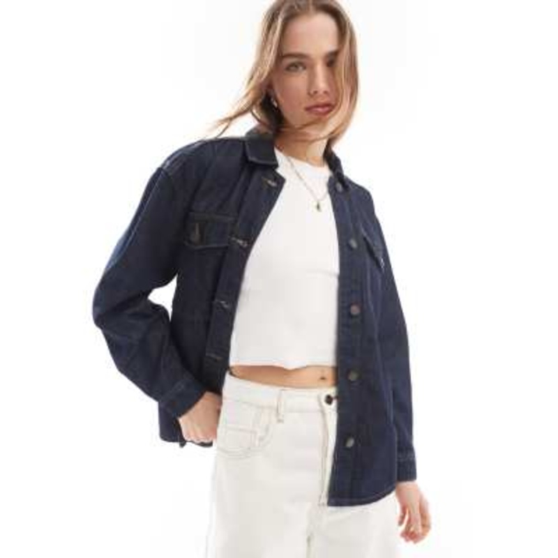 JDY denim jacket in dark wash