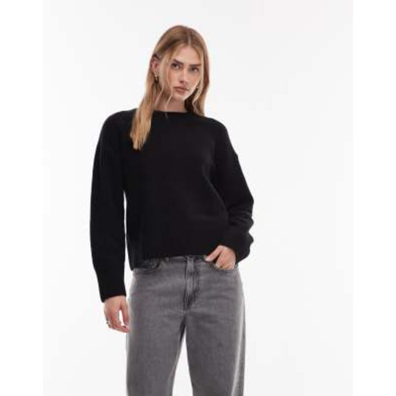 & Other Stories crew neck sweater in black