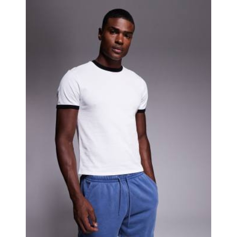 4505 cotton shrunken fit baby ringer tee with quick dry finish in white