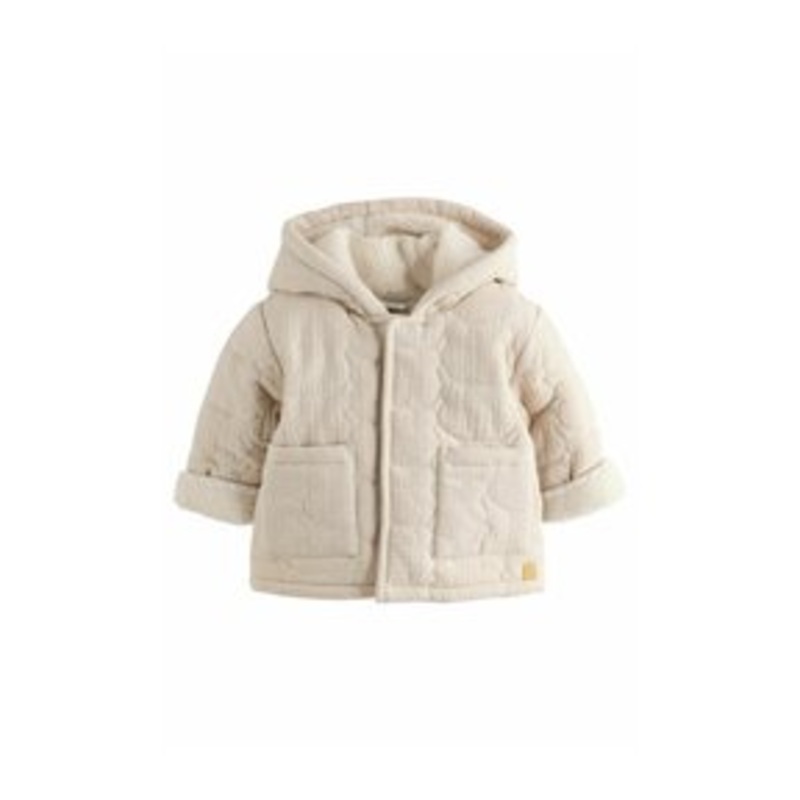 Next REGULAR FIT – QUILTED ZIP THROUGH – Winterjacke – ecru bear print/beige