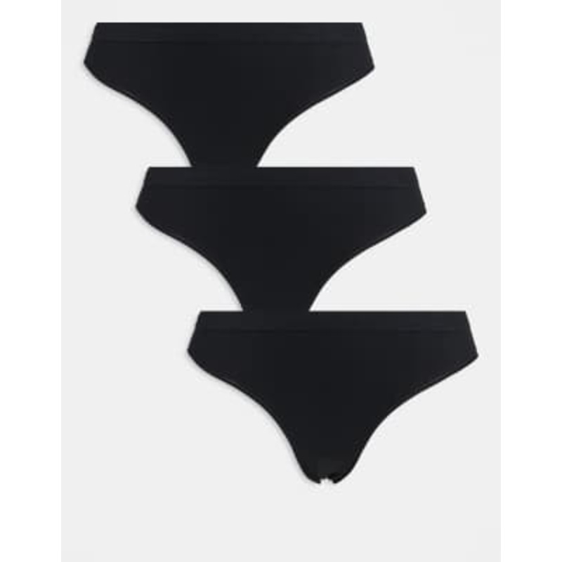 Weekday soft seamless briefs 3-pack in black