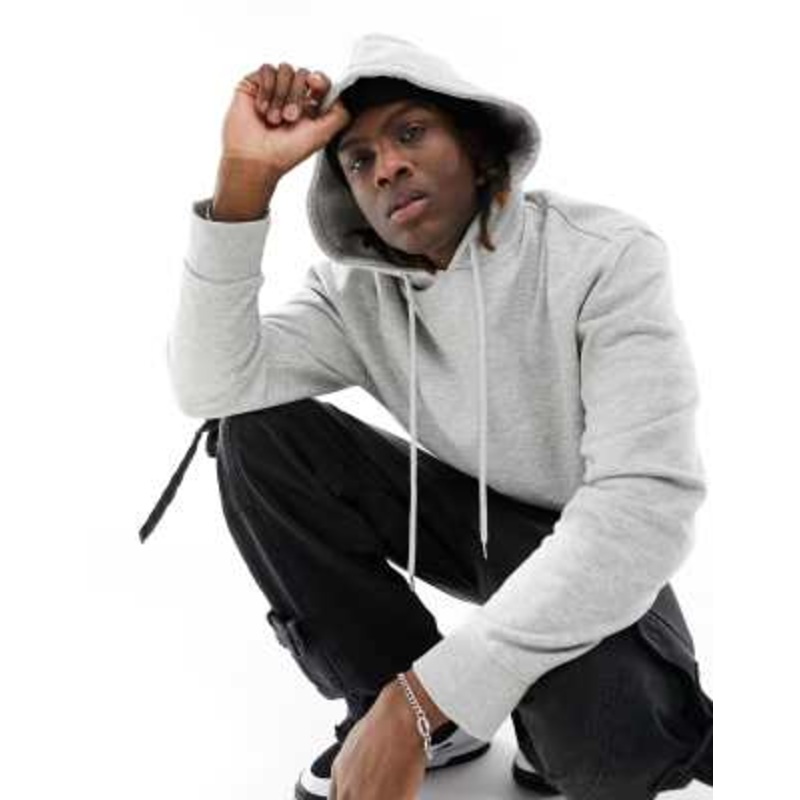 COLLUSION hoodie in gray marl